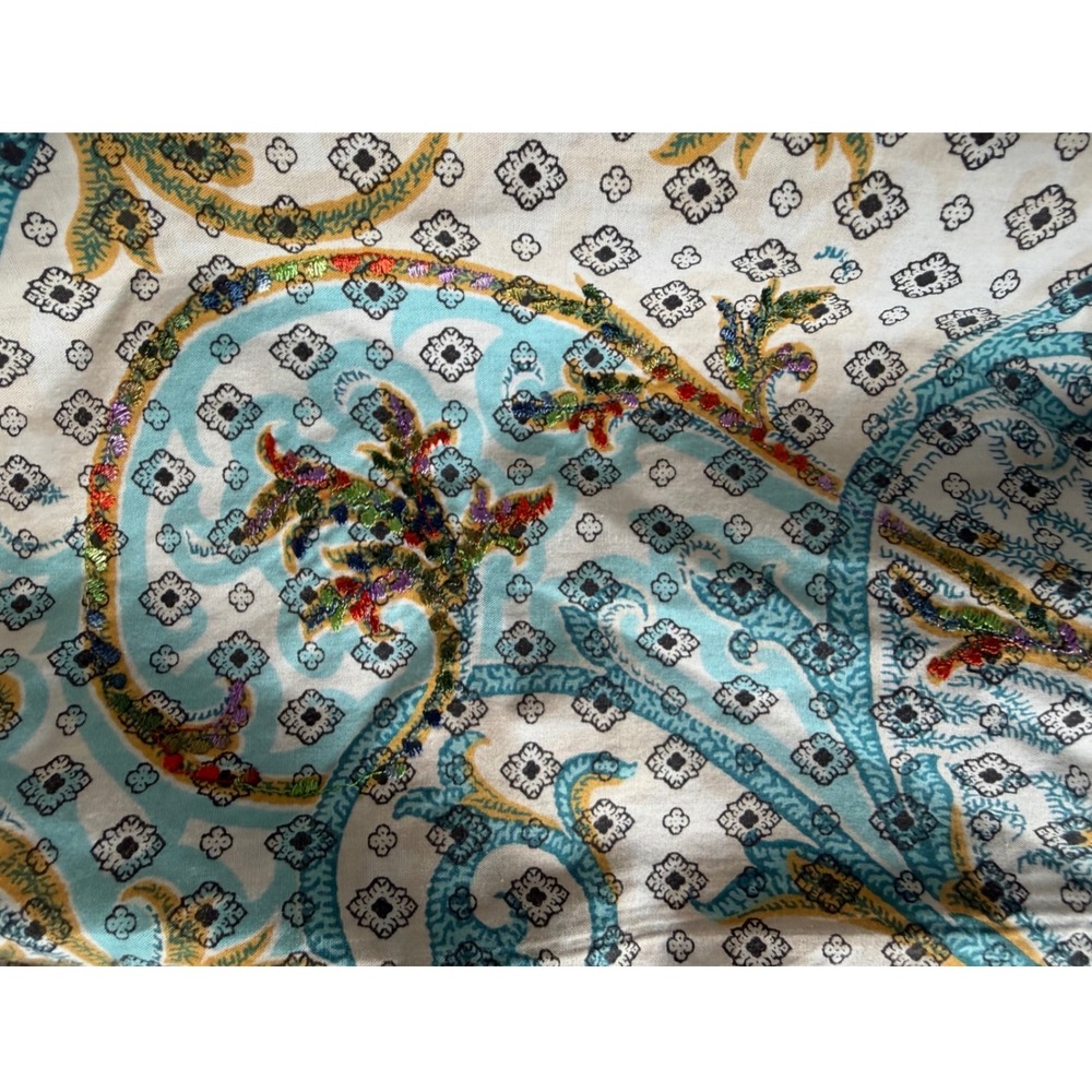 Robert Graham Mens L Large Premium Embroidered Paisley Cotton Shirt Silk Trim - Picture 6 of 10